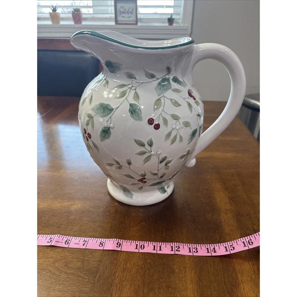 XL Pfaltgraff Winterberry Sculpted Pitcher 144 oz.  11